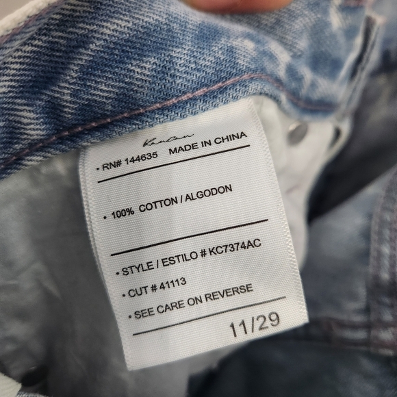 Kancan high waisted mom jeans acid wash denim grunge distressed size 11 - Picture 12 of 14